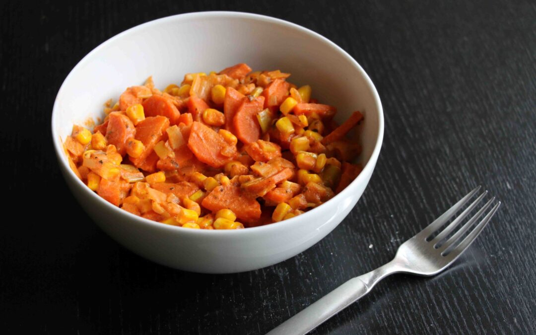 Gemüse mit Tomaten-Frischkäse Soße